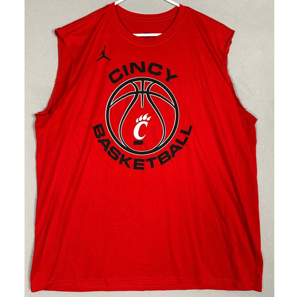 Cincinnati Bearcats Nike Jordan Sleeveless Shirt Mens 2XL Dri-Fit Red NCAA EUC